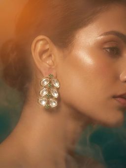 Tussya by Shreya - Silora Statement White Earrings