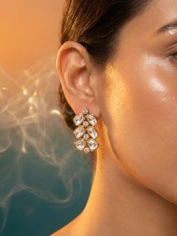 Tussya by Shreya - Yelina Statement White Earrings