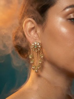 Tussya by Shreya - Mirina Statement Green Earrings