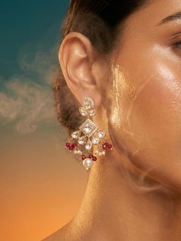Tussya by Shreya - Valina Statement Red Earrings