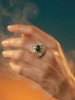 Tussya by Shreya - Serora Statement Green Ring
