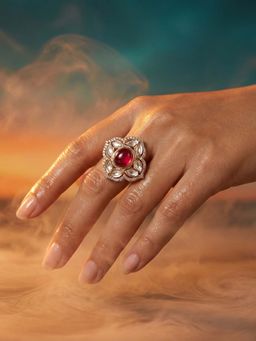 Tussya by Shreya - Peraya Statement Pink Ring