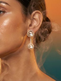 Tussya by Shreya - Lirina Statement White Earrings