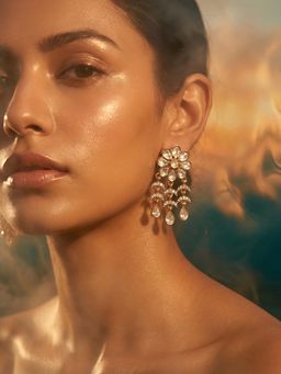 Tussya by Shreya - Sarayae Statement White Earrings