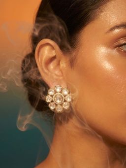 Tussya by Shreya - Velorae Statement White Earrings
