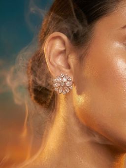 Tussya by Shreya - Mirayae Statement White Earrings