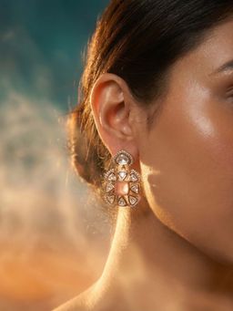 Tussya by Shreya - Felina Statement Pink Earrings