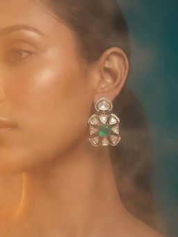 Tussya by Shreya - Melaya Statement White Earrings