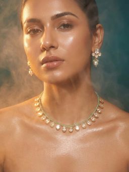 Tussya by Shreya - Norona Statement Green Jewellery Set