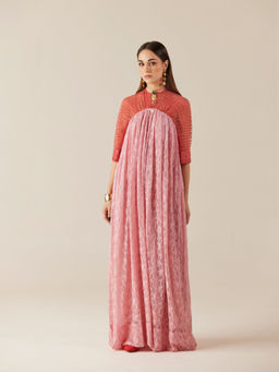 TheRealB - Blushing Pink A-Line Long Lace Dress