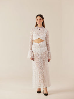 TheRealB - Cloud Nine White Lace Sheer Co-Ord (Set of 2)