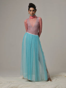 TheRealB - Blue Candy Hearts Lace Skirt