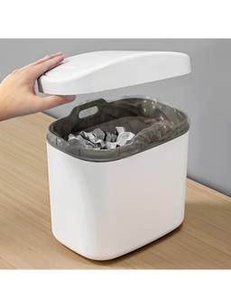 Cortina - Mini Tabletop Dustbin for Study Office Bathroom Kitchen Grey
