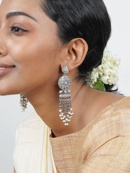 Teejh - Gahez Multi-Color Silver Oxidised Earrings