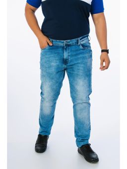 UNSIZED - Men Blue Solid Mid Waist Jeans
