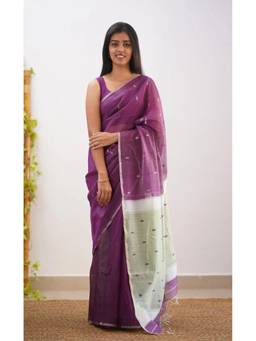 FLOSIVE - Purple Kanjeevaram Woven Saree