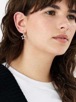 Accessorize London - Womens Silver Star Short Drop EarRings