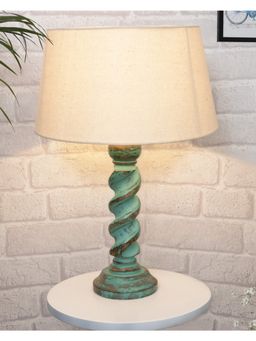 Homesake - Rope Algae Bedside Table Lamp Khadi Shade