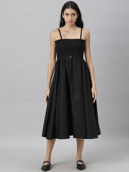 RAREISM - Black Solid Plain Dress