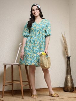 Stylum - Womens Floral printed Cotton Flared dress