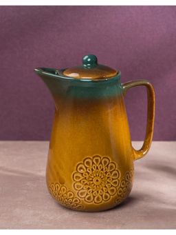 Fabindia - Yellow Sadyanta Glazed Ceramic Water Jug With Lid