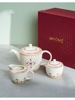 Fabindia - Rukmani Decal Ceramic Teapot Set Of 3