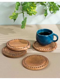 Fabindia - Brown Avir Wooden Coasters Set Of 4