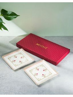 Fabindia - Rukmani Decal Ceramic Platter Set Of 2