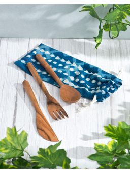 Fabindia - Natural Wooden Cutlery Set Of 3