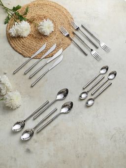 De Maison Decor - Lark Cutlery Set Of 16 In Silver