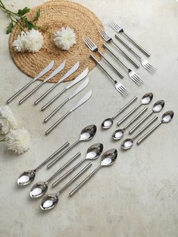 De Maison Decor - Lark Cutlery Set Of 24 In Silver