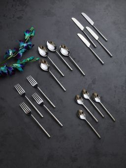 De Maison Decor - Stream Cutlery Set Of 16 In Silver