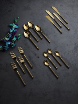 De Maison Decor - Brio Cutlery Set Of 16 In Gold