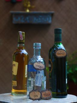 Revive Home - Wooden Drink Tags For Gin, Vodka, Tequila And Whiskey Set Of 4