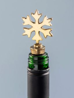 Nestroots - The Snowflake Bottle Stoper Glossy Gold