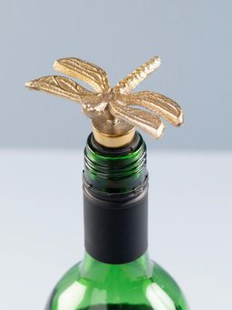 Nestroots - The Dragonfly Bottle Stopper Glossy Gold