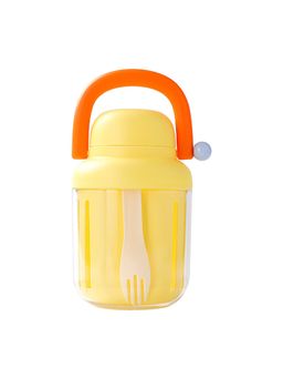 House of Quirk - Yellow Portable Picnic Party Salad Storage Cups With Lids & Forks