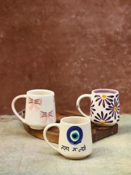 WEAVING HOMES - Set Of 3 Coffee Lover Mugs Capacity 250 Ml