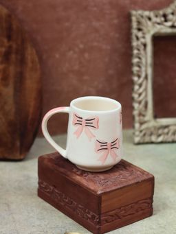 WEAVING HOMES - Bow Mug Pink, Capacity 250 Ml