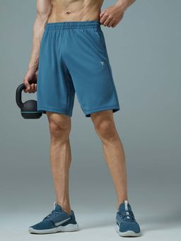 Technosport - Men Blue Solid Sports Shorts