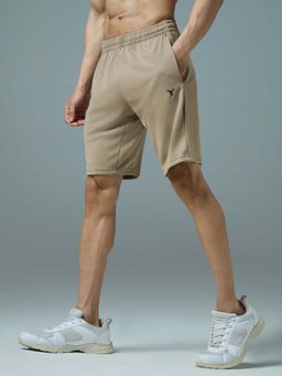 Technosport - Men Beige Solid Sports Shorts