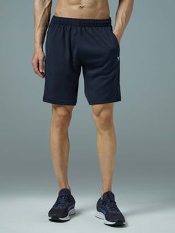 Technosport - Men Navy Blue Solid Sports Shorts