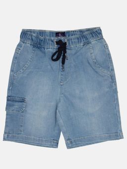 KiddoPanti - Boys Denim Light Blue Cargo Shorts