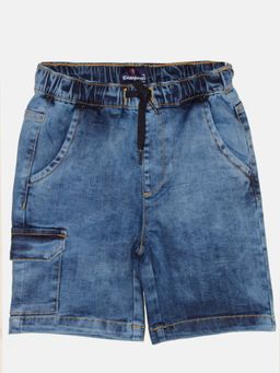 KiddoPanti - Boys Denim Blue Cargo Shorts