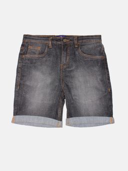 KiddoPanti - Boys Fashion Denim Black Rollup Shorts