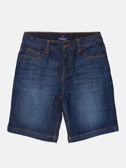 KiddoPanti - Boys Knee Length Dark Blue Denim Shorts