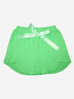 KiddoPanti - Girls Green Over Lap Bow With Shorts