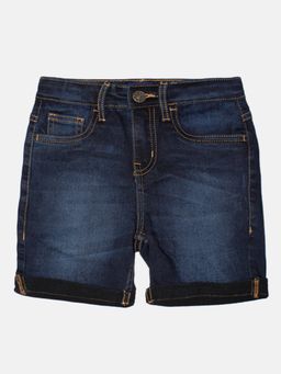 KiddoPanti - Boys Fashion Denim Dk Blue Rollup Shorts