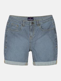 KiddoPanti - Boys Fashion Denim Striped Rollup Shorts