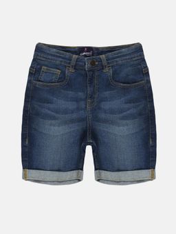 KiddoPanti - Boys Fashion Denim Dk Blue Casual Rollup Shorts